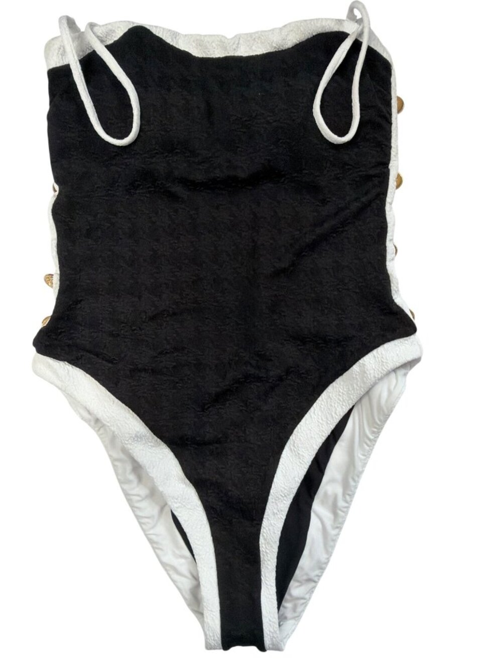 NWT L'Agence Tory Bandeau One-Piece Swimsuit Black/White Size XL; M; S - Picture 6 of 13